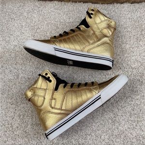 Supra Muska 001 Skytop Unisex Kids Sneakers Size 5.5 Gold & Black